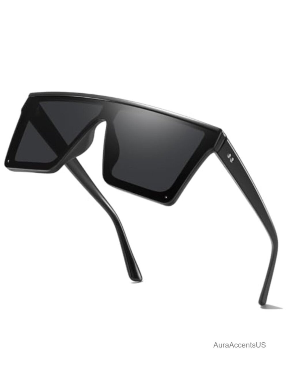Oversized Square Flat Top Goggle Sunglasses UV400 Lightweight Unisex